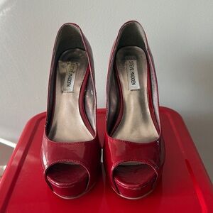Steve Madden Red Peep Toe Heels